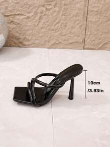 Women's Fashionable Versatile Minimalist High Heel Sandals - Black - View 5