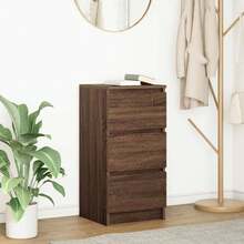 vidaXL Credenza Rovere Marrone 37,5x35x76 cm in Legno Multistrato - Castano - Visualizzare 1