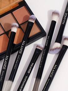 MAANGE 13pcs Professional Soft Long Aluminum Tube Makeup Brush Set,Soft Foundation Brush, Eyeshadow Brush, Eyebrow Brush, Blending Brush,Highlight Brush,Concealer Brush,Makeup Brush For Powder Liquid Cream,For Daily Use And Travel,Makeup Accessories Gifts For Friends ﻿ ﻿ ﻿ - 黑色 - 查看 4