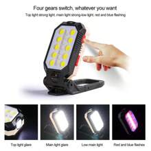 1pc Portable Outdoor Magnetic Hook Emergency Car Repair 4 Modes Super Bright LED Work Light, USB Rechargeable, Long-Lasting, Foldable Flashlight, Suitable For Outdoor Camping