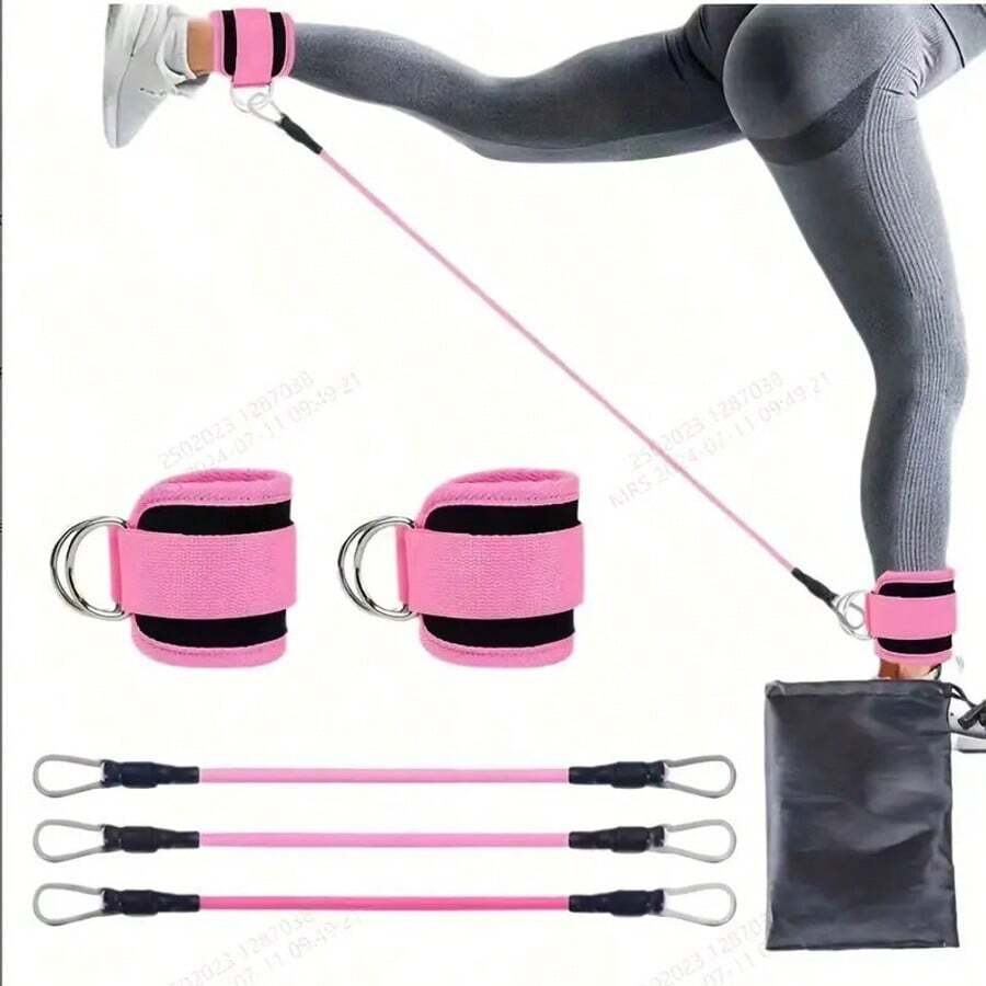 6-Piece Ankle Resistance Band Set For Leg & Glute Training - Adjustable Multifunctional Fitness Straps With Workout Guide For Home And Gym Exercise - Middle Tension Pull Rope For Sports And Fitness - Ideal For Valentine's Day, Women's Day, Mother's Day, Thanksgiving Day Gifts, Sport, Gym, Home Exercise, Sport Accessories, Gym Accessories, CrossFit Accessories