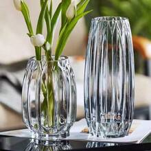 Nordic Minimalist Clear Glass Vase - Transparent Decorative Fresh Flower Watering Vase - Elegant Living Room Home Decor Gifts Birthday Graduation