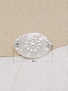 2 piezas de Clip lateral de acetato con estilo de palacio rojo y blanco, accesorio de pelo versátil con perlas