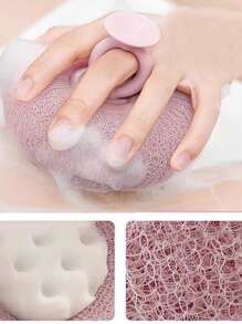1 pieza Esponja exfoliante para baño con ventosa, Suave esponja de baño sin desprendimiento, Cepillo colgante para exfoliación en la ducha