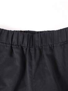 1pc Girls/Teenagers Casual Loose Straight Leg Cargo Pants With Pockets, Suitable For Indoor/Outdoor Activities, Spring/Summer/Autumn/Winter - Black - View 5