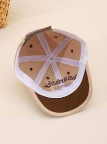 Kids Short Brim Baseball Cap, Corduroy Bear Embroidery, Fashion For Spring Autumn Outdoor, Toddler Baseball Cap