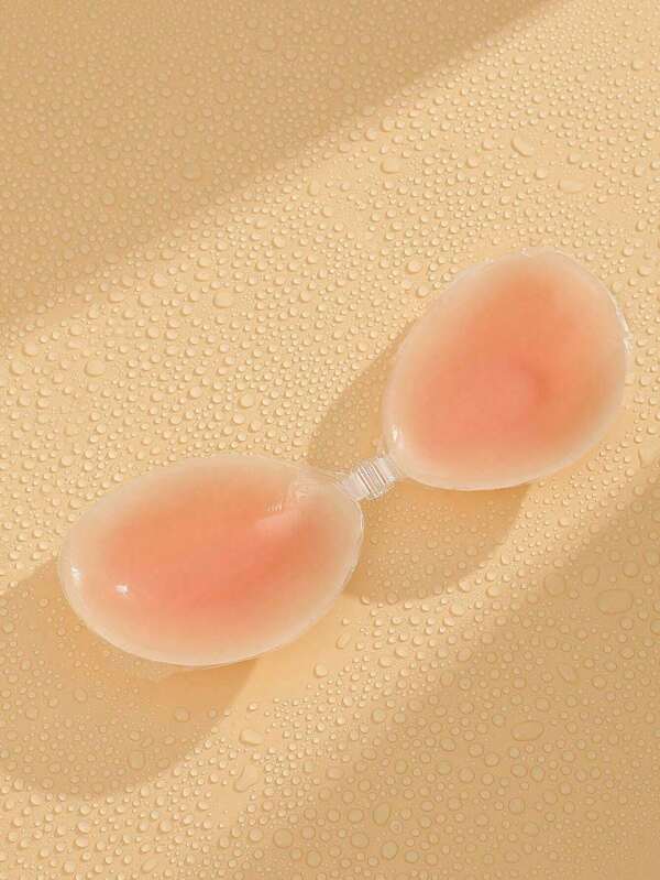 1pair Women Waterproof Silicone Breast Petals, Invisible Strapless Adhesive Bra, Especially Suitable For Wedding Photography