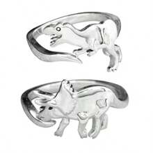 Personalisierter dicker Ring, Dinosaurier-Ring, modernes zierliches Jahrestags-Geschenk