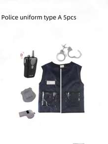 Set di costumi per bambini con molti pezzi, come gilet da polizia, gilet da pompiere, cappello, zaino, accessori, adatto per il gioco di ruolo, gioco in casa, sia interno che esterno, regali di Ognissanti e festività, abbigliamento per bambini dai 3 ai 6 anni, costumi da carnevale