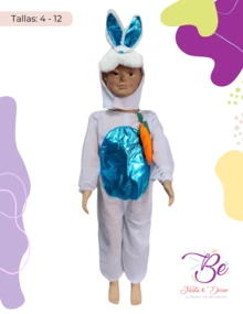 Disfraz Conejo Lycra Infantil Primavera Festival Carnaval Escuela - Multicolor - Ver 3