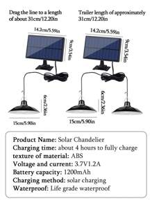 Solar Powered Outdoor Wall Light, Wireless Dual Head Lamp, Motion Sensor, Waterproof, For Home Garden Courtyard Camping Tent - white light - View 12