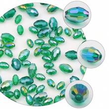 100/200 bucăți 4x6mm/6x8mm AB culoare verde măsline mărgele rotunde de sticlă plate pentru realizarea de bijuterii, meșteșuguri și accesorii