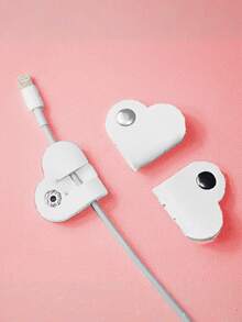 12pcs Heart Cord Organizer, PU Leather Cable Organizer, Portable USB Cable Organizer Storage - Multicolor - View 6