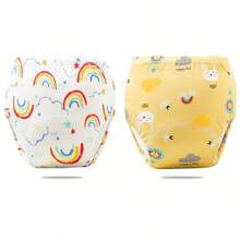 3 pièces Couche-culotte d'entraînement pour bébé et protection de couche lavable, sous-vêtement d'entraînement respirant 6 couches, couches en gaze respirantes pour toutes les saisons, couche-culotte d'entraînement pour enfants, couche-culotte lavable pour bébés, sous-vêtement d'entraînement lavable pour filles et garçons en formation à la propreté