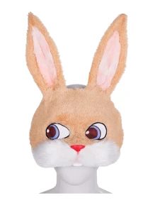 1pc Plush Long-Eared Rabbit Animal Mask, Costume Prop For Easter, Party, Masquerade - Multicolor - View 3