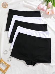 5 Stücke/Set Damen bequeme atmungsaktive einfarbige Hipster Höschen, Damen Unterwäsche