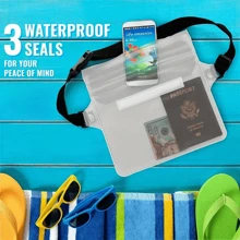 1/2 Pieces Waterproof Bag: Screen Touch Sensitive Dry Bag With Adjustable Waist Strap - Suitable For Touch Screen, Keeps Your Phone And Valuables Dry During Swimming, Hiking, Trekking, Rafting, Canoeing, Boating, Fishing, Beach Diving And Surfing, Waterproof Phone Case For Outdoor Photography, Fits Cards, Phones, Keys, Scrunchies Etc. - Multicolor - View 2