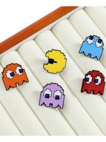 5 Creative Video Game Pixel Pac Man, Cute Alloy Brooch Combination, Clothing Decoration Badge, Bag Decoration Badge, Universal For All Seasons - Multicolor - View 4