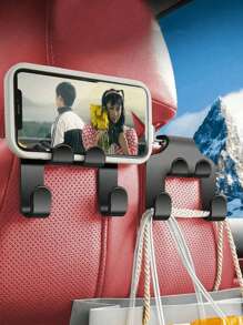 4 Stücke universelle Auto Haken, Kopfstützen Haken Aufbewahrung Aufhänger Auto Rücksitz Organizer Halterung Handyhalter Auto Innenausstattung Zubehör Auto Zubehör Schulsachen Schulzubehör Rückkehr zur Schule Universitätsstudenten