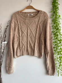 Women's Blouse Cacharrel Modal Sweater With Elastic - Khaki - View 1