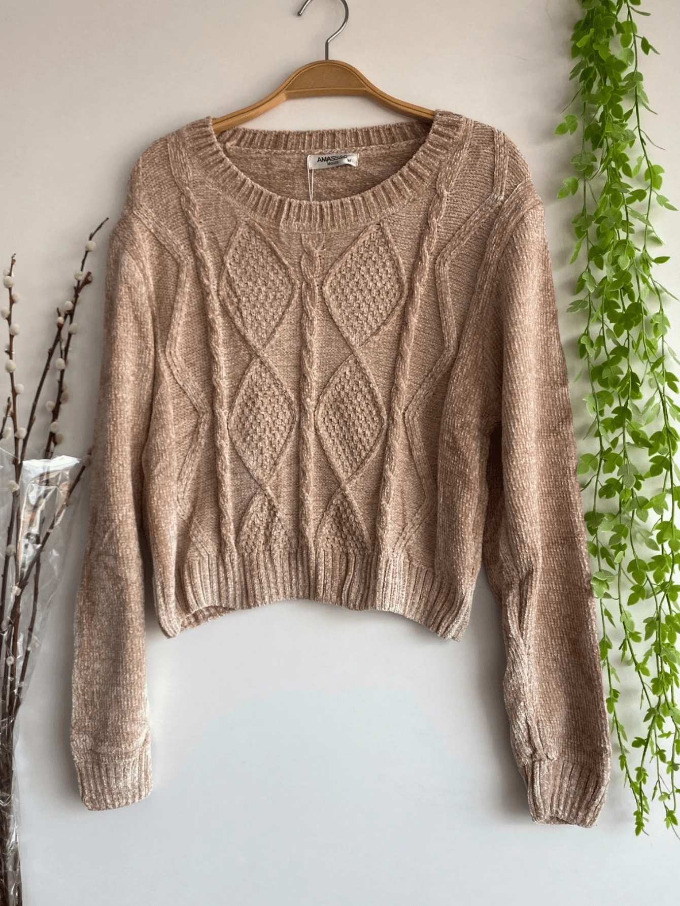 Women's Blouse Cacharrel Modal Sweater With Elastic - Khaki - View 1