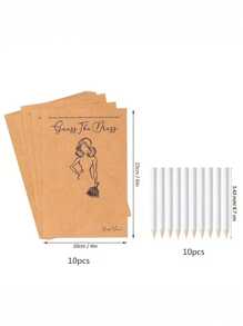 20 Pcs/40 Pcs The Bride Dress Gift Party Game Set - Includes 10/20 Cards And 10/20 White Pencils, Bachelorette Party Games, Hen Play Games, Suitable For Wedding Party Decorations And Interactive Fun Games For Guests, Wedding Games For Fun, Party Favors DIY Decoration