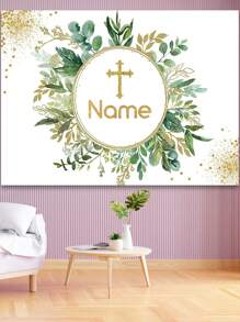 1pc Customizable Baptism Flower Wreath With Greenery, New Design Photo Studio Photography Backdrop Material Mother's Day Graduation,Multi-Functional,Adjustable, Ornamental,Reusable,Exquisite,Adorable,High-Quality,Modern,Colorful,Cute,Comfortable,Stylish,Custom,Personalized,Unique,Ideal Gifts For Him,Ideal Gifts For Her,Home Refresh,Customized Banners & Pennants