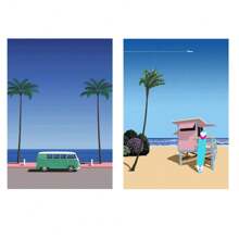 2pcs No Frame Modern Travel Wall Arts Posters Travel To Greece Athens Rhodes Island Wall Art Canvas,Provence Nice France Painting And Japan Beach City Summer Hiroshi Nagai Vaporwave PrintsVintage Posters Fishing Boats Seascape Home Room Decoration Nordic Wall Pictures Living Room Decor Gifts Birthday Graduation