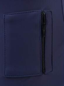 Plus Size Men's Sexy Swim Trunks With Front Zipper Pocket, Swimsuit Summer - Navy Blue - View 5