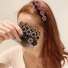 Nuevos peines de pelo con flores de cristal, clips antideslizantes para el flequillo, la parte de atrás de la cabeza y accesorios para el peinado