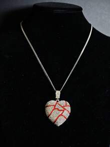45/50cm Cuban Chain Necklace For Women With Heart Pendant, Fashion Gift Suitable For Daily Wear