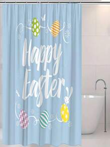 1pc, Colorful Eggs, Rabbit Ears, Happy Easter Letter Graphic Printed, Easter Elements Waterproof Shower Curtain Tapestry Wall Hanging Curtain, With 12 Hooks, Waterproof Polyester Fabric Shower Curtain, Decorative Bathtub Divider Home Decoration Bathroom Accessories, Great As Gift Mother's Day Flowers, Personalized Gifts For Mom, Last Minute Gifts, Mother's Day Ideas, Mothering Sunday Gifts, Handmade Cards For Mum, Best Mother's Day Gifts Under $50