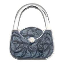 1 PC Handbag Shape Design Metal Foldable Purse Bag Hook Table Hanger - Black - View 2