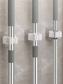 1/2/4/6/8pcs, Mop Holder, Mop Hook, Mop Clip, Wall Mounted Mop And Broom Storage Clip, Mop Hanging Rack, Multifunctional Tools Storage Clip For Bathroom Kitchen Garden, Cleaning Accessories, Household Gadgets No-Drill