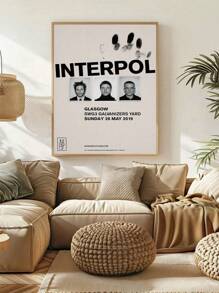 1 张国际刑警组织演唱会海报 - A Fine Mess 专辑巡演、摇滚海报、音乐礼品、摇滚墙画，适用于客厅、卧室、浴室、办公室和其他家居装饰，无框 - 灰色 - 查看 11