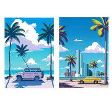 2pcs No Frame Modern Travel Wall Arts Posters Travel To Greece Athens Rhodes Island Wall Art Canvas,Provence Nice France Painting And Japan Beach City Summer Hiroshi Nagai Vaporwave PrintsVintage Posters Fishing Boats Seascape Home Room Decoration Nordic Wall Pictures Living Room Decor Gifts Birthday Graduation