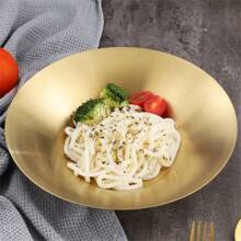 1 Pc Home & Restaurant Elegant Gold-Color Pasta Bowl, Minimalist Design - Gold Pasta Bowl - View 4
