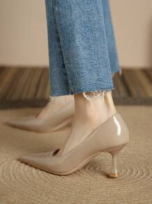 New Fashionable Casual High Heel Shoes, Women's Versatile Commute & Wedding Party Pumps