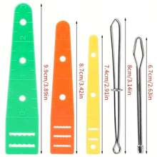 5 件/套弹性缝纫工具套件，包括穿线器、多色套装，适用于连帽衫拉绳更换和 DIY 项目 - 必备家庭缝纫配件 - 彩色 - 查看 5