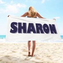 Custom Name Beach Towel, Personalized Kids Beach Towel, Summer Monogram Gifts, Bachelorette Weekend Towel, Girls Trip Gift, Pool Birthday Party Summer, Holiday Bathroom DecorTravel Essentials Travel Accessories Beach Essentials - Multicolor - View 2