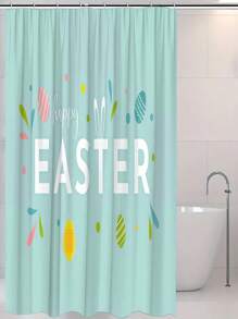 1pc, Colorful Eggs, Rabbit Ears, Happy Easter Letter Graphic Printed, Easter Elements Waterproof Shower Curtain Tapestry Wall Hanging Curtain, With 12 Hooks, Waterproof Polyester Fabric Shower Curtain, Decorative Bathtub Divider Home Decoration Bathroom Accessories, Great As Gift Mother's Day Flowers, Personalized Gifts For Mom, Last Minute Gifts, Mother's Day Ideas, Mothering Sunday Gifts, Handmade Cards For Mum, Best Mother's Day Gifts Under $50