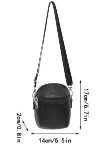 New Fashion Versatile Men's Diagonally Crossed Shoulder Bag, Casual Minimalist PU Leather Square Messenger Bag, Waterproof Outdoor Travel Small Crossbody Bag, Couple Style Sling Bag - Multicolor - View 13