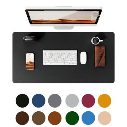 1 pieza Almohadilla de escritorio, protector de escritorio de oficina, alfombrilla de escritorio de color liso, mouse pad grande, almohadilla de escritorio de poliuretano antideslizante e impermeable para laptop, computadora, libreta, dormitorio de estudiantes, tocador, salón de belleza