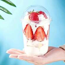 40/30/20/10pcs 250ml/360ml/500ml Round Mousse Cups With Lid, Cake And Party Food Containers, Plastic Containers With Lids Suitable For Desserts, Cakes, Fruits, Living Room, Kitchen And Office, Weddings, Parties, Birthdays, Picnics And Bakeries, Fun And Practical Gifts, Suitable For Halloween Or Christmas Parties