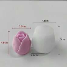 1 件花形硅胶蜡烛模具，DIY 蜡烛制作模具礼物生日毕业典礼、婚礼