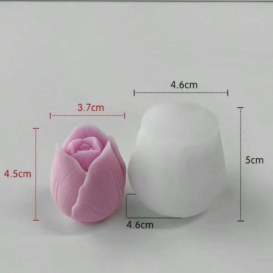 1 件花形硅胶蜡烛模具，DIY 蜡烛制作模具礼物生日毕业典礼、婚礼