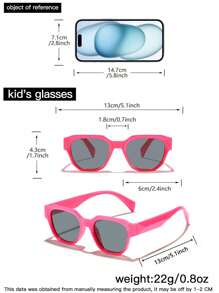 1 件 4-8 岁男孩女孩亚克力糖果色经典方形时尚纯色眼镜，适合节日出游、服装搭配和节日派对 - 彩色 - 查看 8