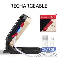 1pc Portable Outdoor Magnetic Hook Emergency Car Repair 4 Modes Super Bright LED Work Light, USB Rechargeable, Long-Lasting, Foldable Flashlight, Suitable For Outdoor Camping