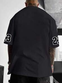 Men's Fashion Casual & Sporty Loose Fit T-Shirt With Los Angeles 23 Graphic Print, A Great Surprise Gift