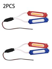 1-2-5 Stück/Set 12V COB Rot & Blau Blinklicht, geeignet für Motorrad, Fahrrad, Elektrofahrzeug Atmosphäre Dekorationszubehör - COB-Blitz - Übersicht 10